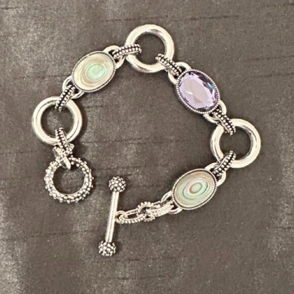 Lia Sophia Epiphany Genuine Abalone and Cut Crystals Bracelet - Picture 1 of 3